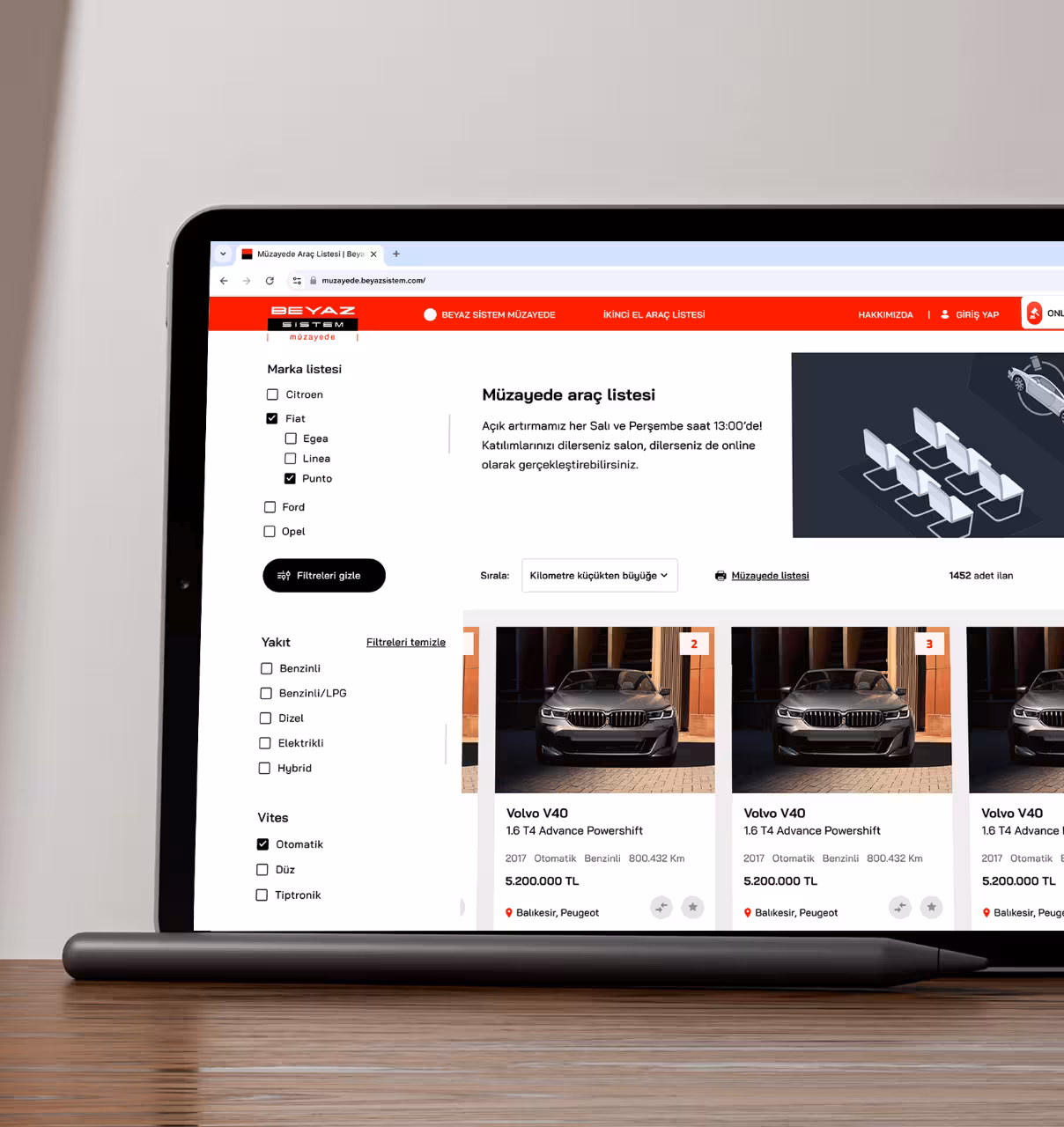 Beyaz sistem müzayede